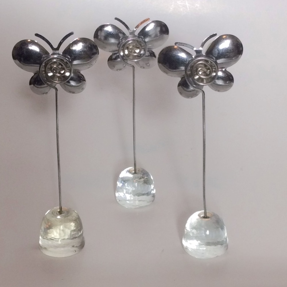 Three Rhinestone Butterfly Photo/Table Tent Holder - Picture 2 of 4